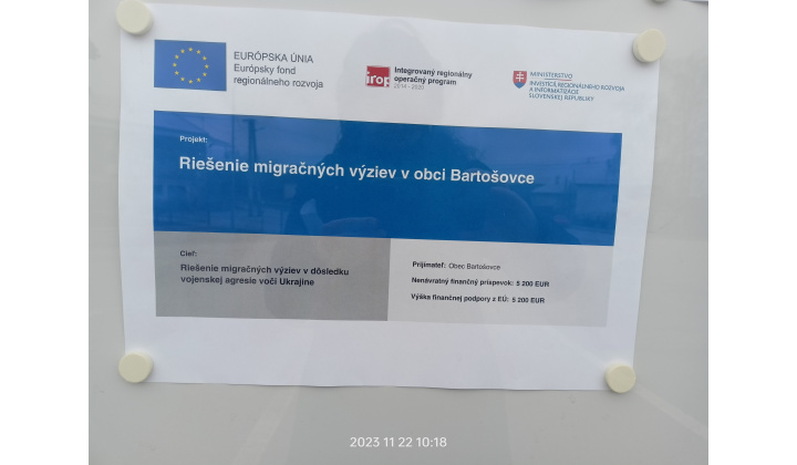 Riešenie migračných výziev v obci Bartošovce